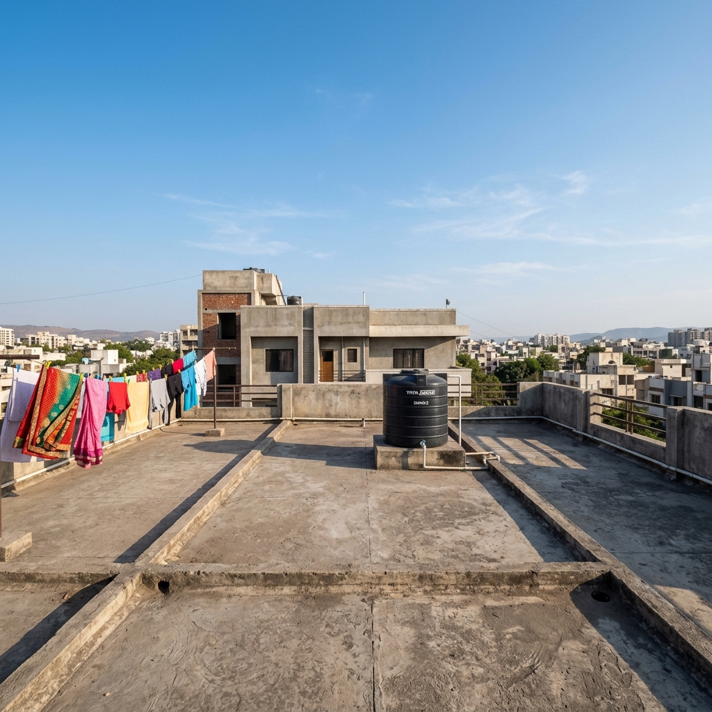 Rooftop before solar installation