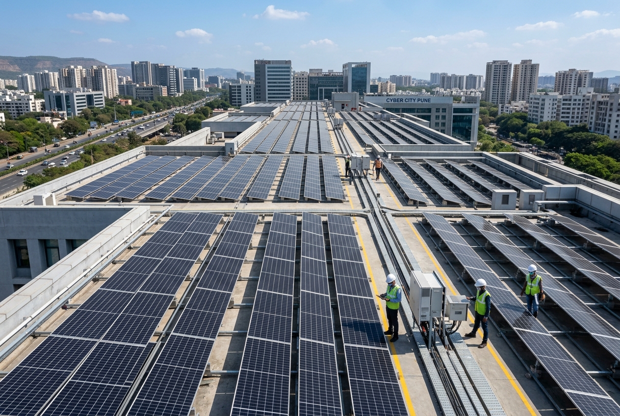 Commercial Rooftop Solar Power Plant Cyber City Pune