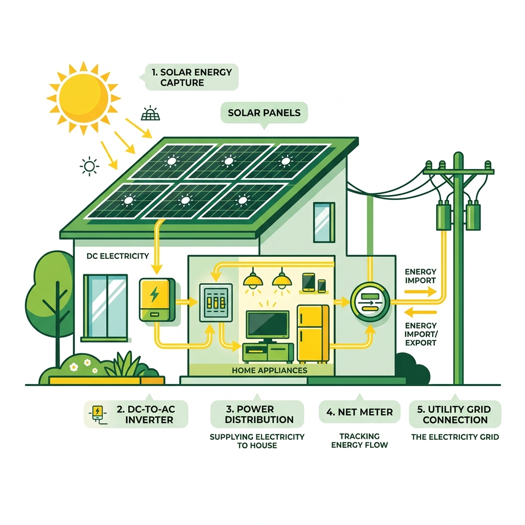 Solar System Components Diagram - How Solar Works in Pune